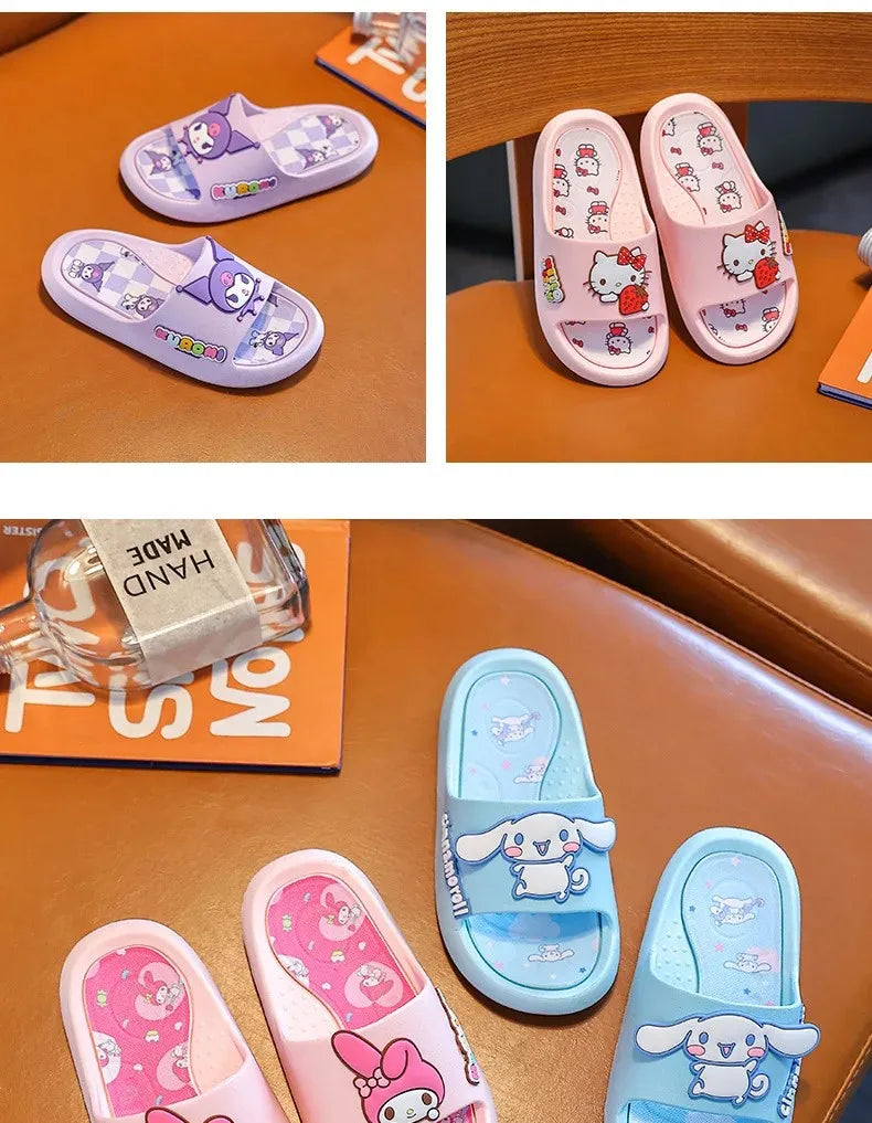 Sanrio Authorization Kuromi Children's Slides Summer Girls Indoor Non-slip Melody Baby Home Boys' Slippers Cute Outdoor Sandals