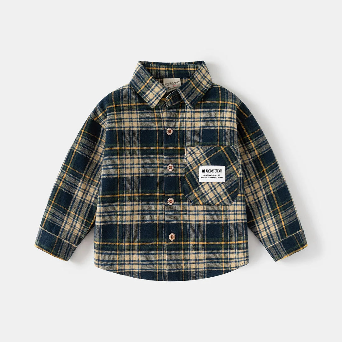 New Children's Clothes 2024 Kids Shirts With Collar Boys' Cotton Long Sleeved Baby Clothing Casual Top Plaid Blouse for Boy 2-7Y