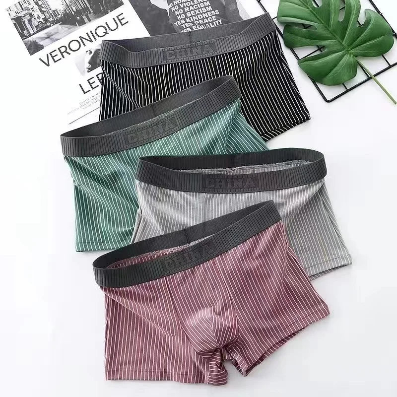 4Pcs Boxer Shorts Men's Underwear Sexy Panties Cotton Boxers Man Underpants Male Shorts Homme U Convex Lingerie Free Shipping