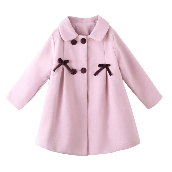 New Winter Teenager Girls Long Jackets Toddler Kids Outerwear Clothes Casual Children Keep Warm Woolen Trench Coat 3-12 Years