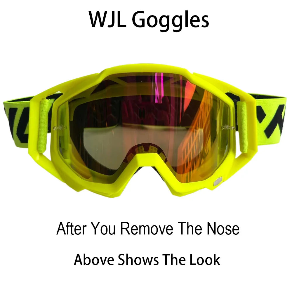 WJL Motocross Glasses Motorcycle Sunglasses Man MTB ATV Mask Windproof Protection Skiing Cycling Racing Off-Road Goggles