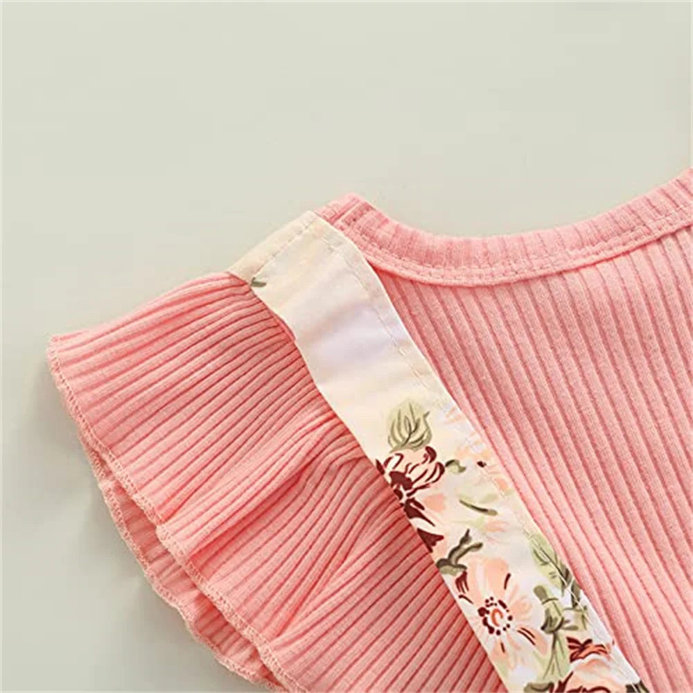 Kids Dress For 0-18 Months Cotton Ruffle Sleeve Cute Butterfly Floral Summer Princess Formal Dresses Newborn Baby Girl Clothes